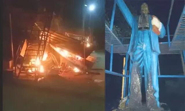 అంబేద్కర్ విగ్రహానికి నిప్పు.. సీఎం సీరియస్