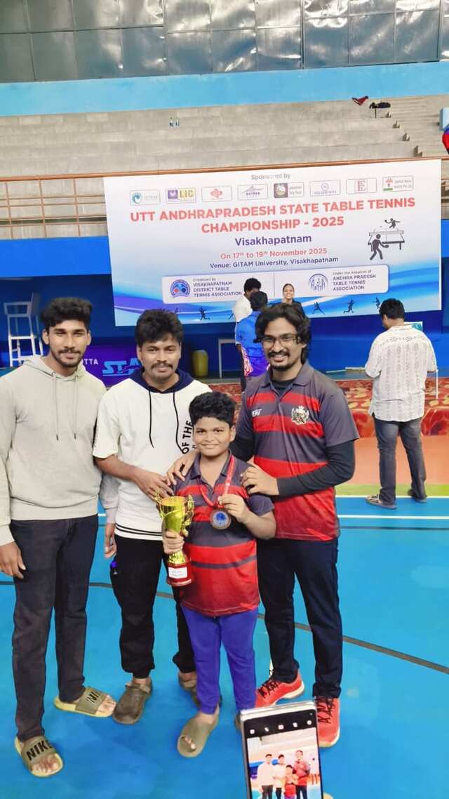 టేబుల్ టెన్నిస్ ఛాంపియన్షిప్ లో మంగళగిరికి చెందిన భువన్ ప్రతిభ