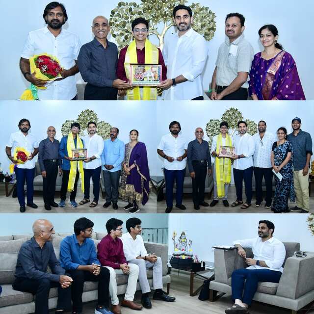మంత్రి లోకేష్‌ను కలిసి నీట్ యూజీ స్టేట్ ఫస్ట్ ర్యాంకర్ కార్తీక్