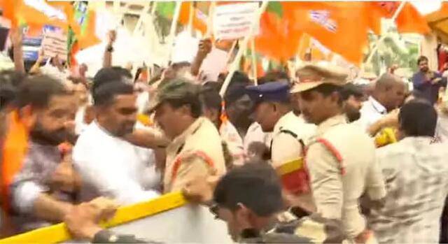 బీజేపీ- కాంగ్రెస్ బాహాబాహీ