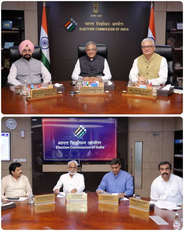 కేంద్ర ఎన్నికల సంఘాన్ని కలిసిన వైయస్సార్సీపీ నేతల బృందం